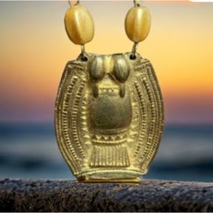 Egyptian design  Brass amulet necklace beads